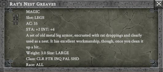 RAT'S NEST GREAVES item card